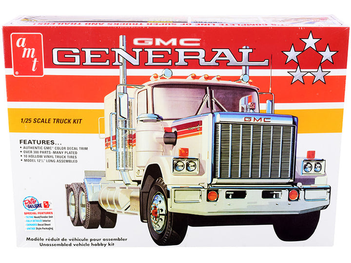 AMT GMC General Truck Tractor Skill 3 1/25 plastic model kit with vintage-style packaging.