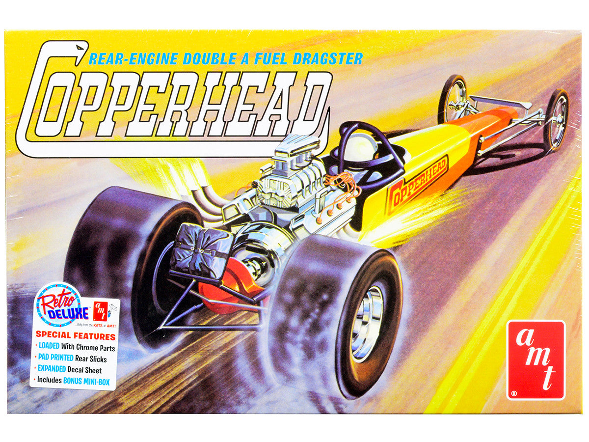 Skill 2 Model Kit 1934 Copperhead Rear-Engine Double A Fuel Dragster 1/25 Scale Model by AMT-0