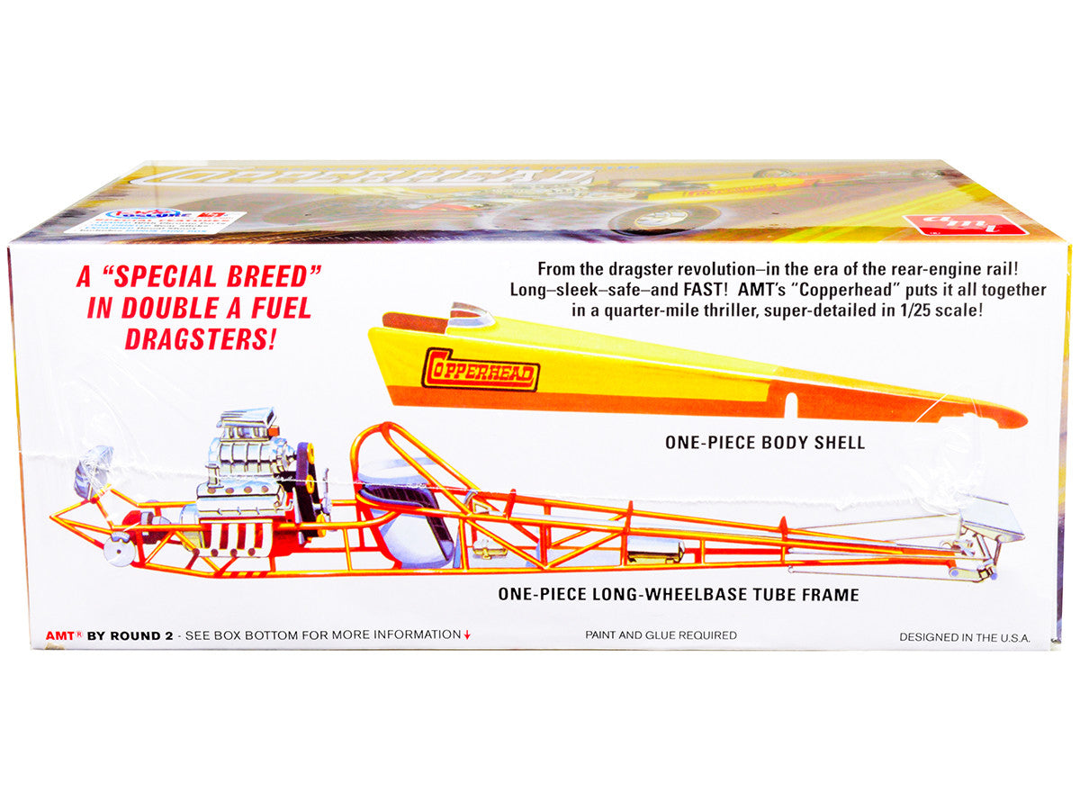 Skill 2 Model Kit 1934 Copperhead Rear-Engine Double A Fuel Dragster 1/25 Scale Model by AMT-2