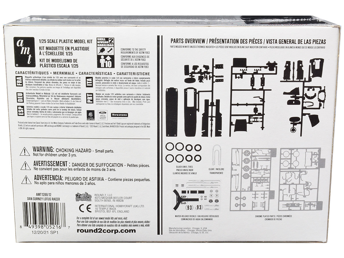 Skill 2 Model Kit Dan Gurney Lotus Racer 1/25 Scale Model by AMT-3