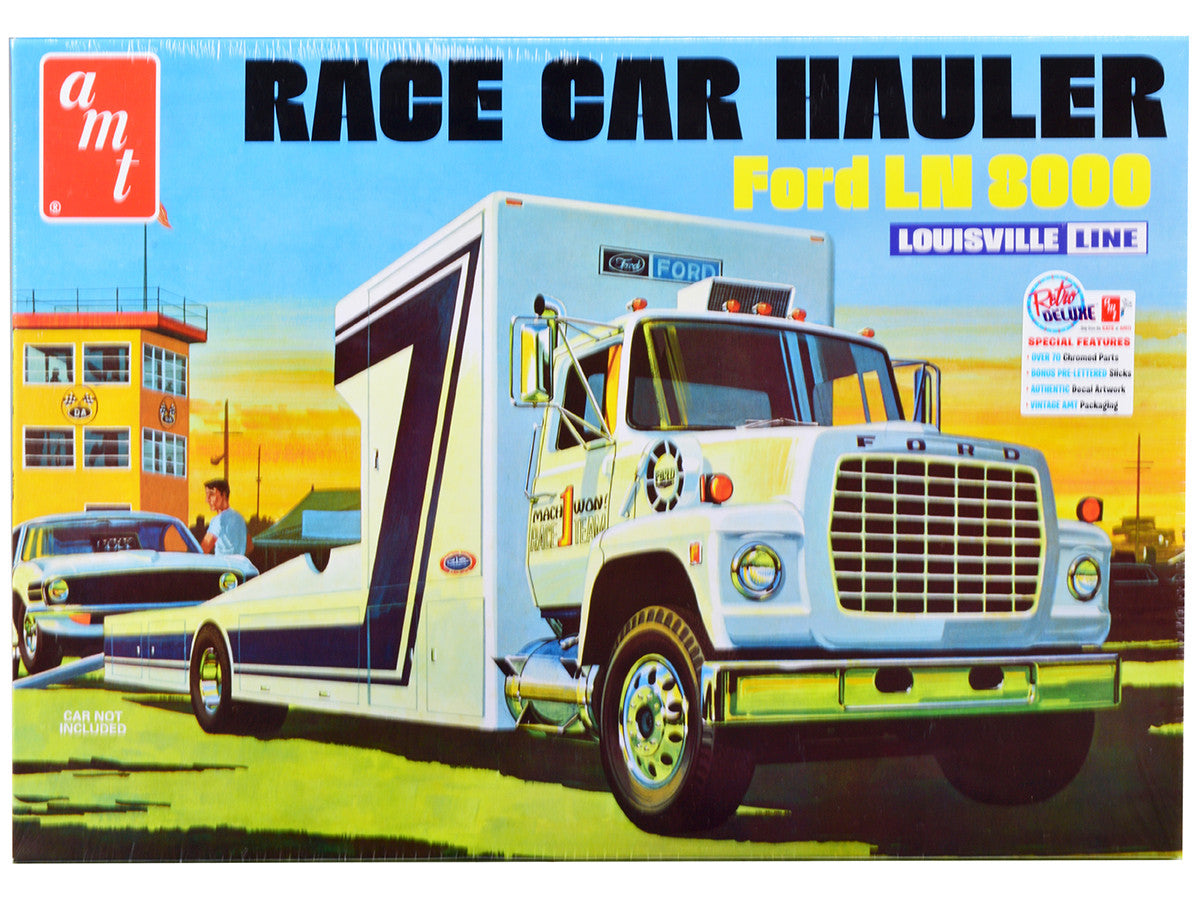 Skill 3 Model Kit Ford LN 8000 Race Car Hauler Louisville Line 1/25 Scale Model by AMT-0