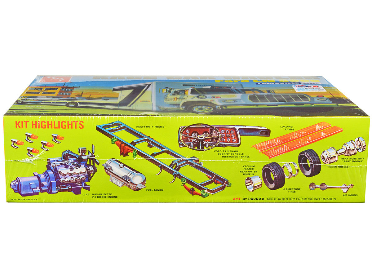Skill 3 Model Kit Ford LN 8000 Race Car Hauler Louisville Line 1/25 Scale Model by AMT-2