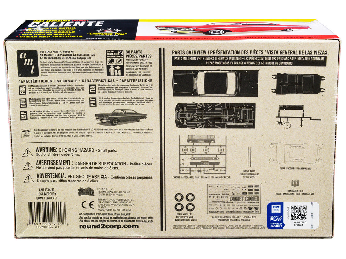 Skill 2 Model Kit 1964 Mercury Comet Caliente "Craftsman Plus" Series 1/25 Scale Model by AMT-3