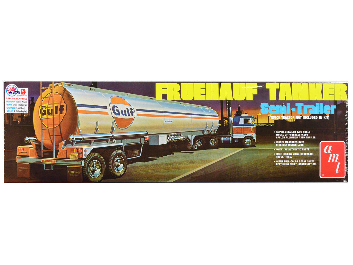 Skill 3 Model Kit Fruehauf Tanker Trailer "Gulf Oil" 1/25 Scale Model by AMT-0