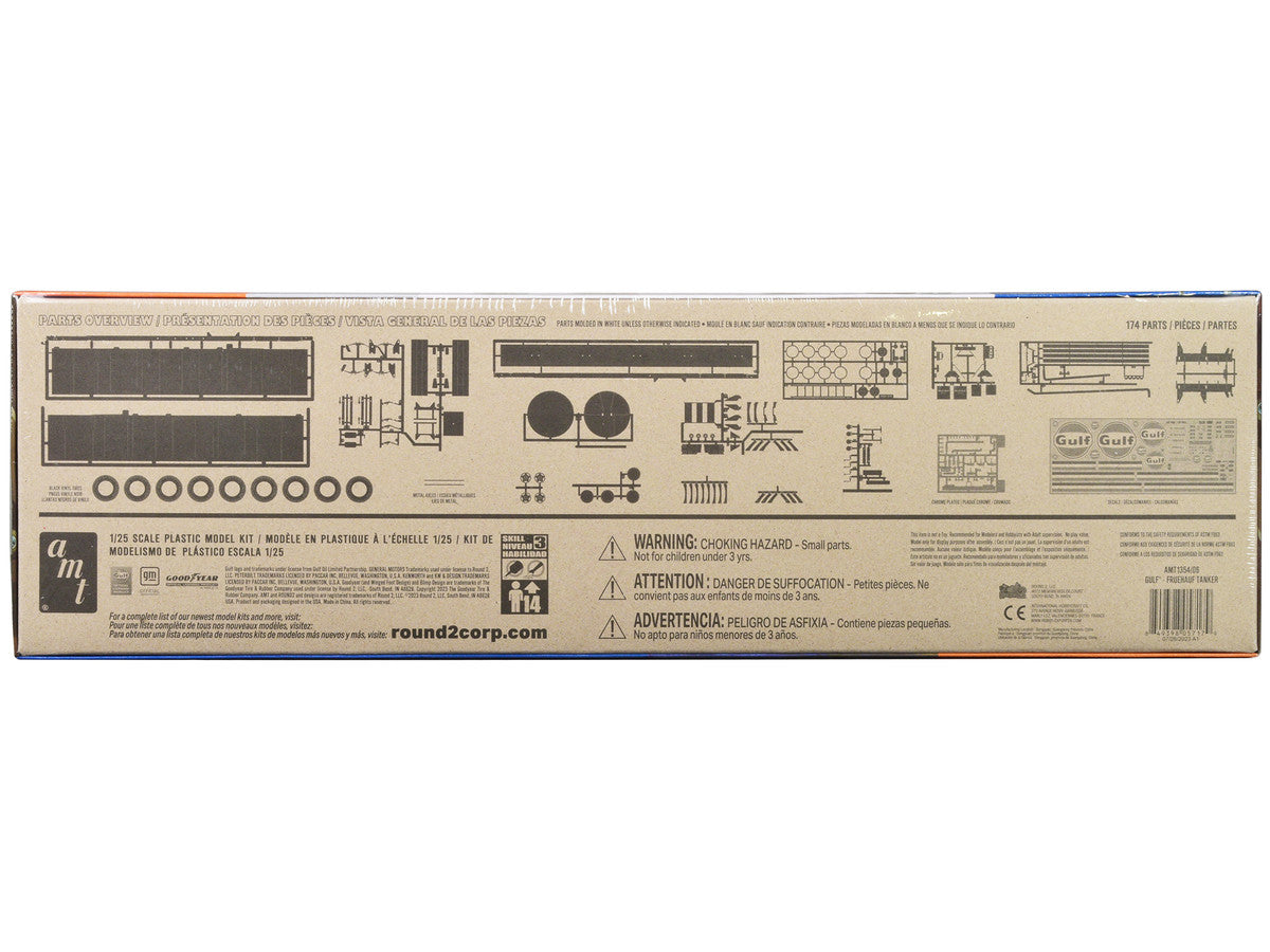 Skill 3 Model Kit Fruehauf Tanker Trailer "Gulf Oil" 1/25 Scale Model by AMT-3