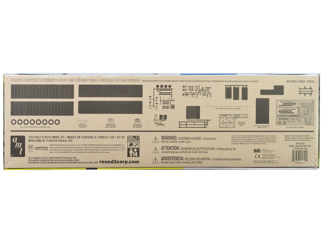 Skill 3 Model Kit Fruehauf Forty Foot Exterior Post Van Trailer "Dohrn Transfer Co." 1/25 Scale Model by AMT-3