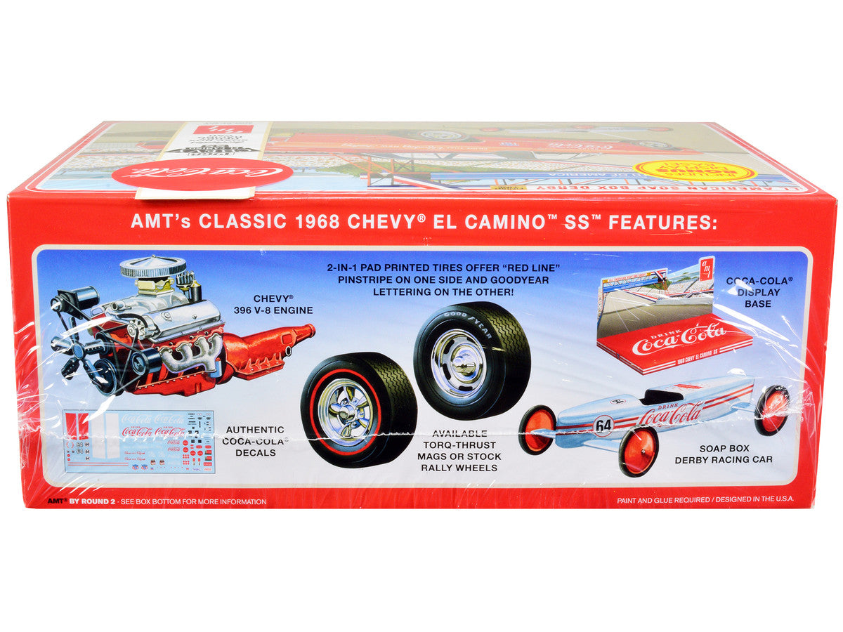 Skill 3 Model Kit 1968 Chevrolet El Camino SS and Soap Box Derby Racing Car 2 in 1 Kit "Coca-Cola" 1/25 Scale Model Car by AMT-2