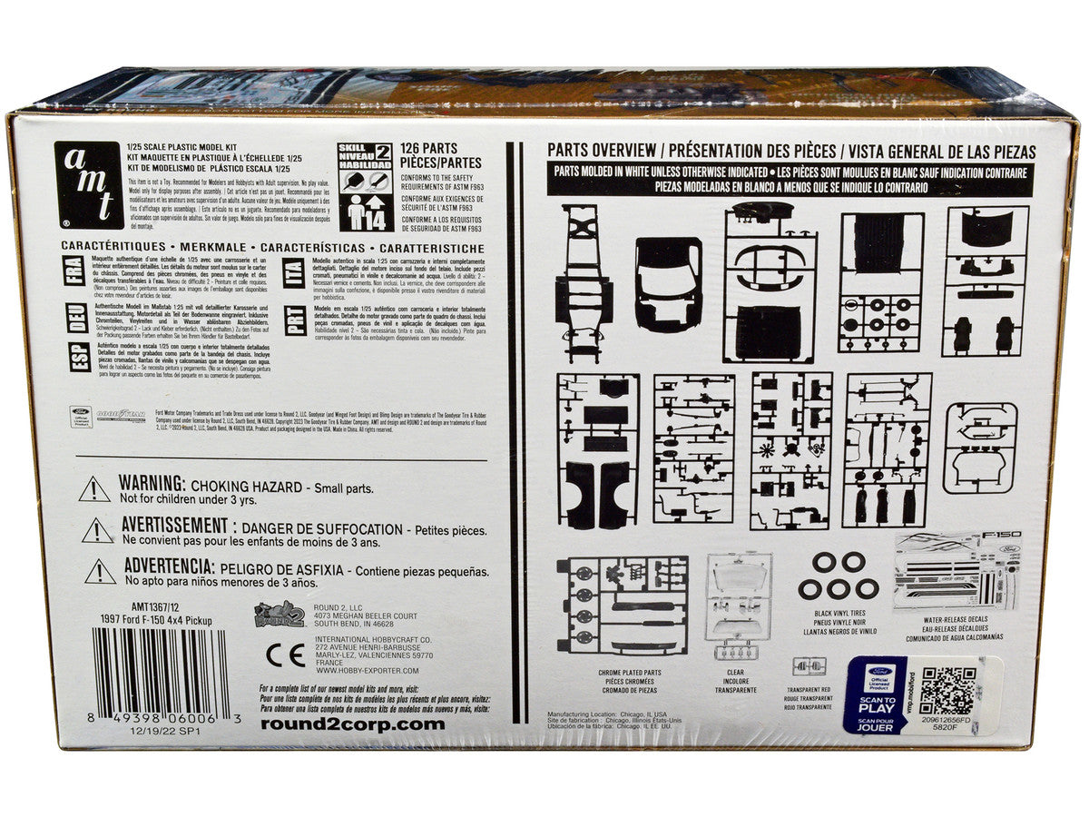 Skill 2 Model Kit 1997 Ford F-150 4X4 Pickup Truck 1/25 Scale Model by AMT-3