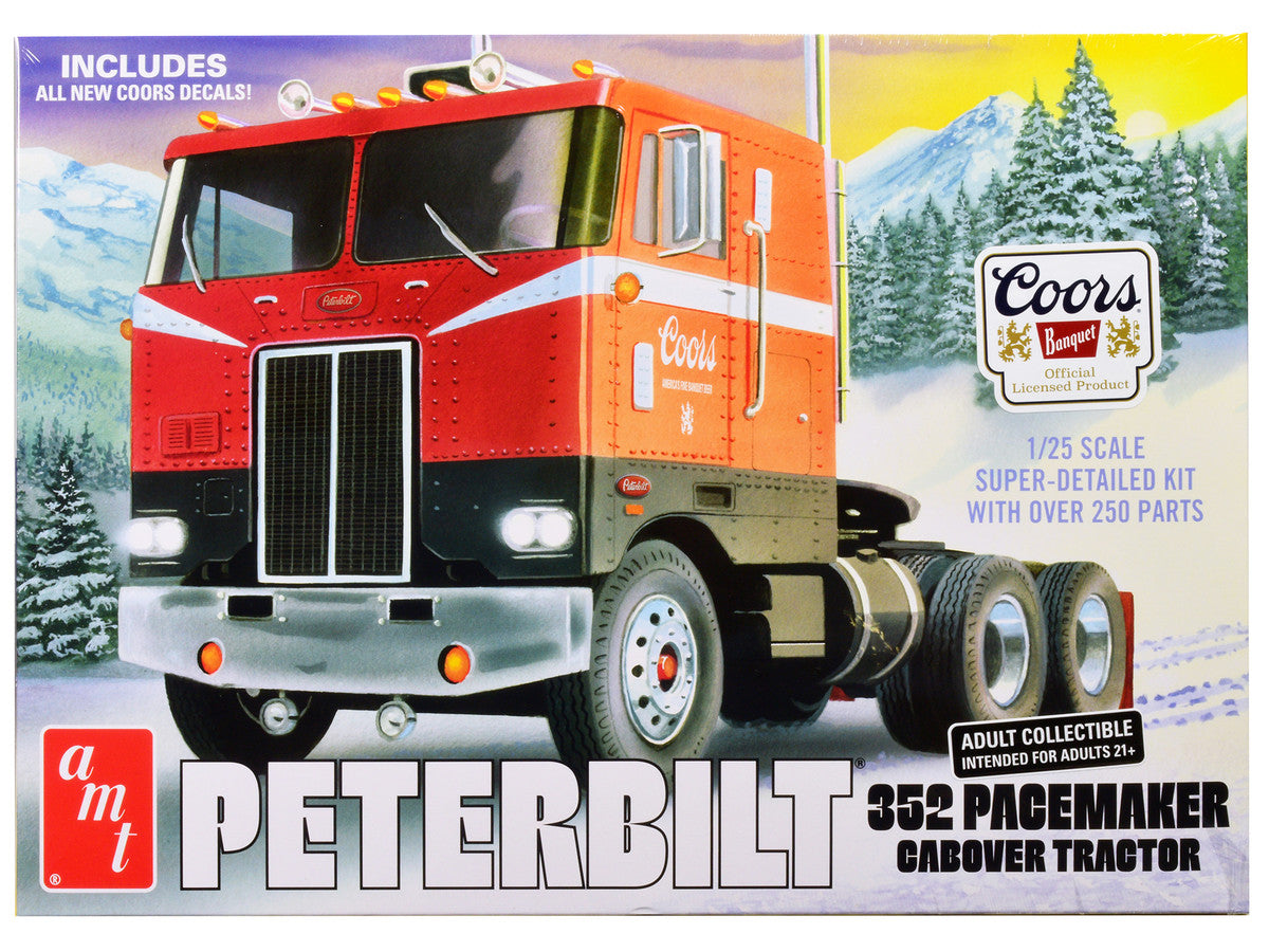 Skill 3 Model Kit Peterbilt 352 Pacemaker Cabover Tractor "Coors" 1/25 Scale Model by AMT-0