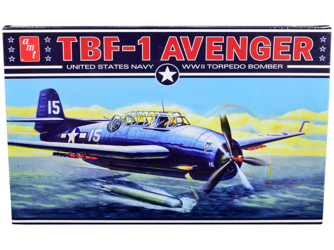 Skill 2 Model Kit Grumman TBF-1 Avenger Torpedo Bomber "United States Navy - WWII" 1/48 Scale Model by AMT-0