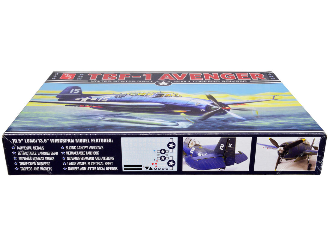 Skill 2 Model Kit Grumman TBF-1 Avenger Torpedo Bomber "United States Navy - WWII" 1/48 Scale Model by AMT-1