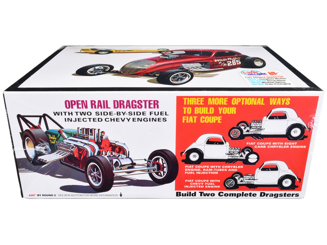 Skill 2 Model Kit Fiat Double Dragster Set of 2 Kits 1/25 Scale Model by AMT-1