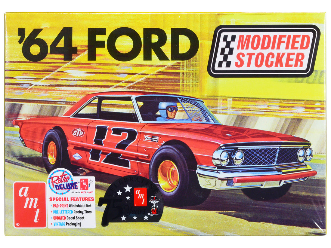 Skill 2 Model Kit 1964 Ford Galaxie "Modified Stocker" 1/25 Scale Model by AMT-0