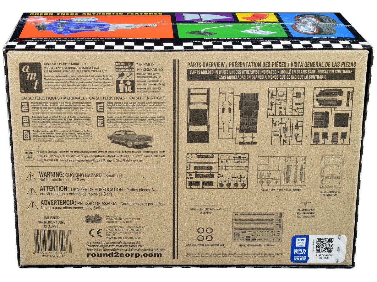 Skill 2 Model Kit 1967 Mercury Comet Cyclone GT 1/25 Scale Model by AMT-3