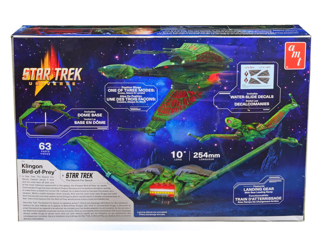 Skill 2 Model Kit Klingon Bird-of-Prey Spacecraft "Star Trek III: The Search For Spock" (1984) Movie 1/350 Scale Model by AMT-3