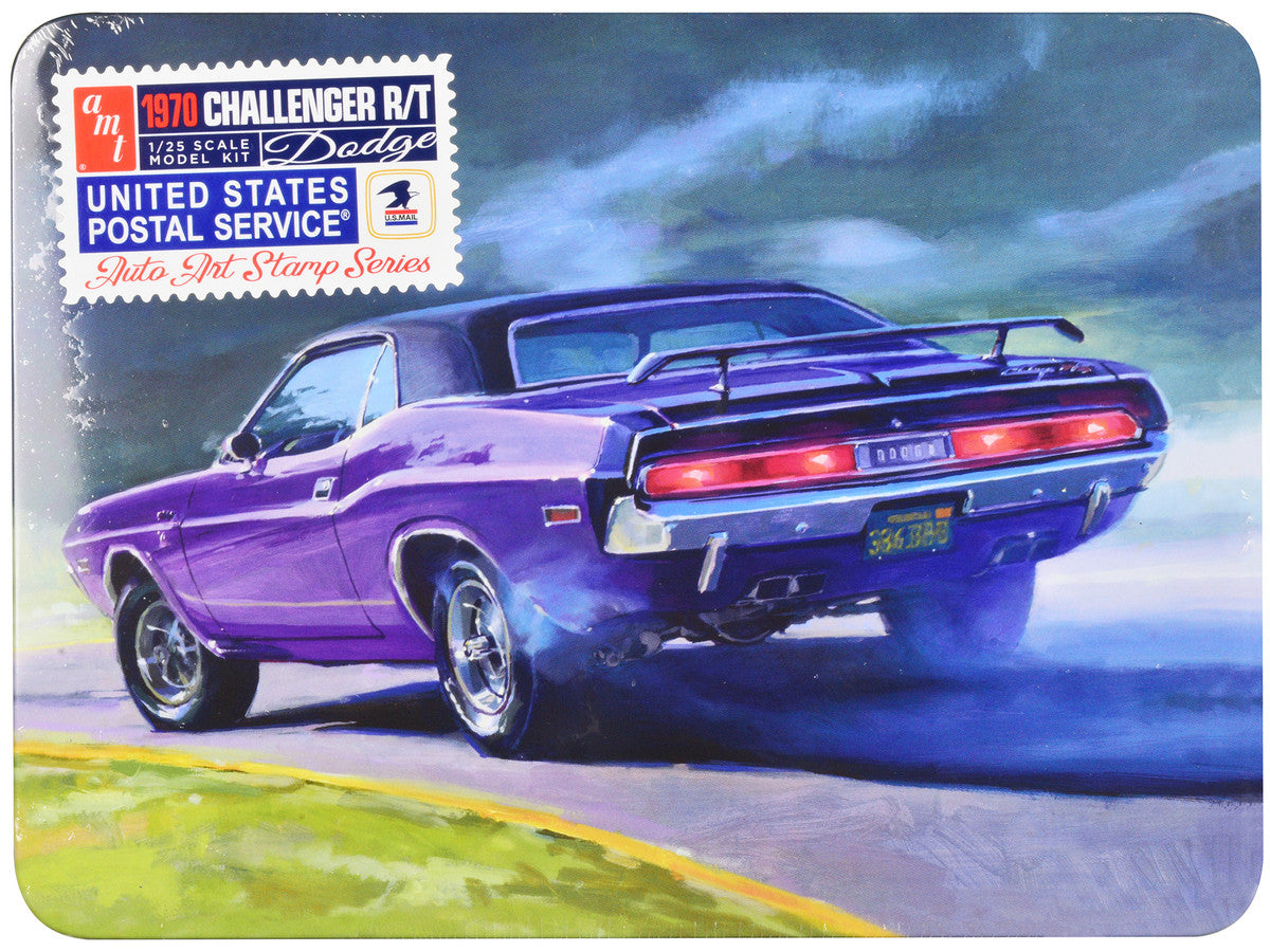 Skill 2 Model Kit 1970 Dodge Challenger R/T USPS (United States Postal Service) "Auto Art Stamp Series" 1/25 Scale Model by AMT-0