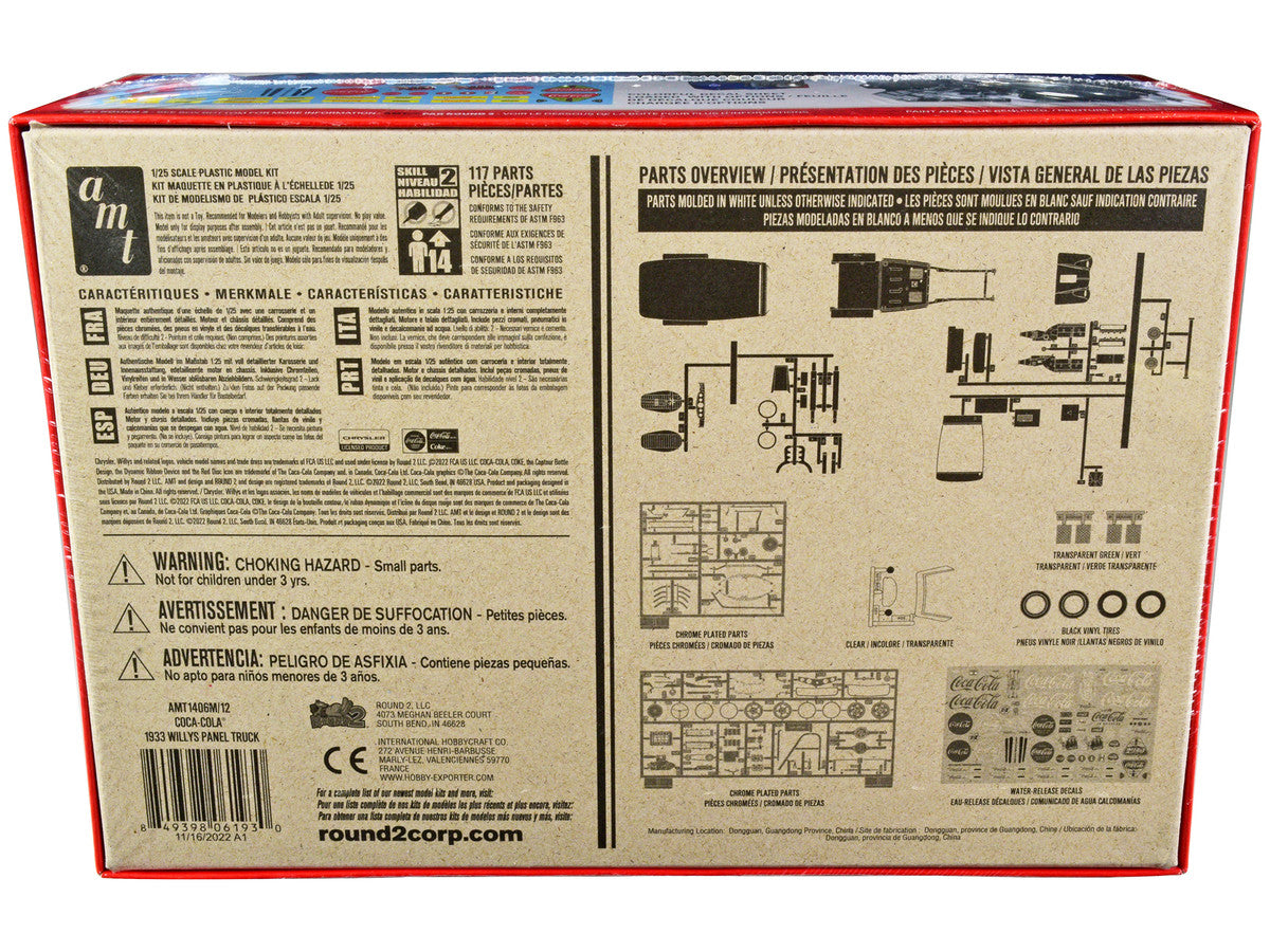 Skill 2 Model Kit 1933 Willys Panel Truck "Coca-Cola" 1/25 Scale Model by AMT-3