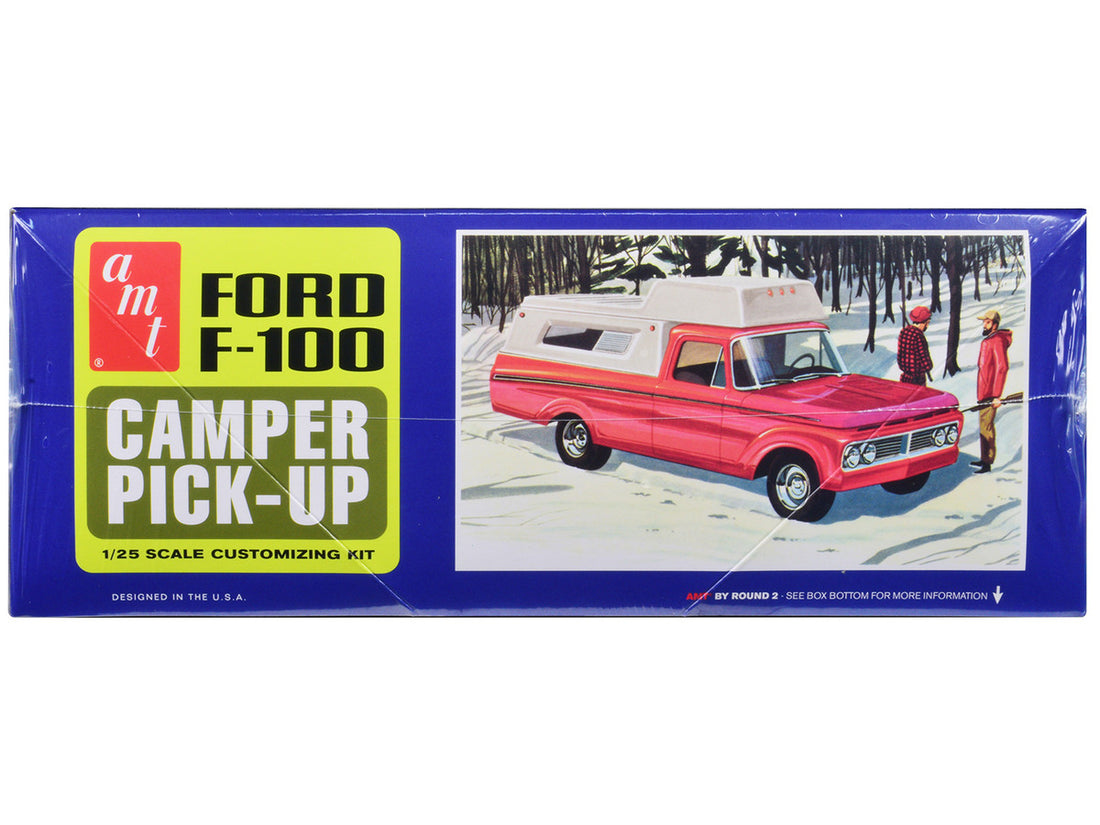 Skill 2 Model Kit 1963 Ford F-100 Camper Pickup Truck 3-in-1 Kit 1/25 Scale Model by AMT-1