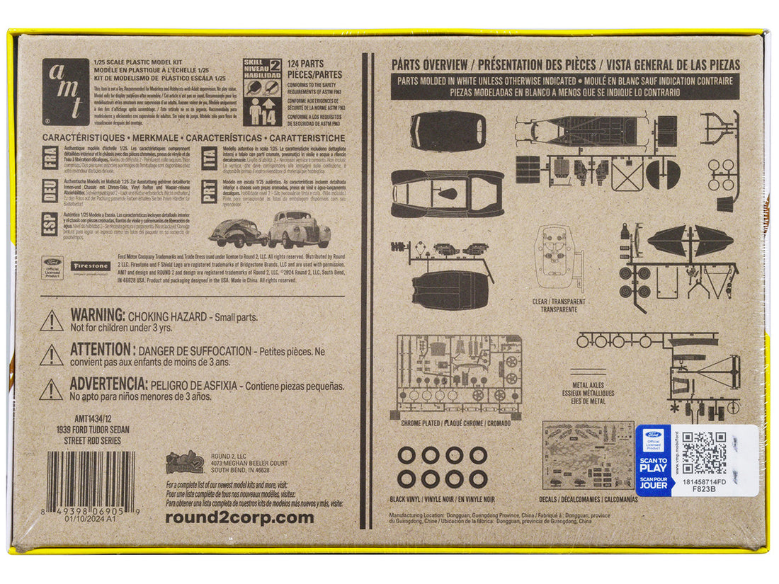 Skill 2 Model Kit 1939 Ford Tudor Sedan "Street Rod" Series 1/25 Scale Model by AMT-3