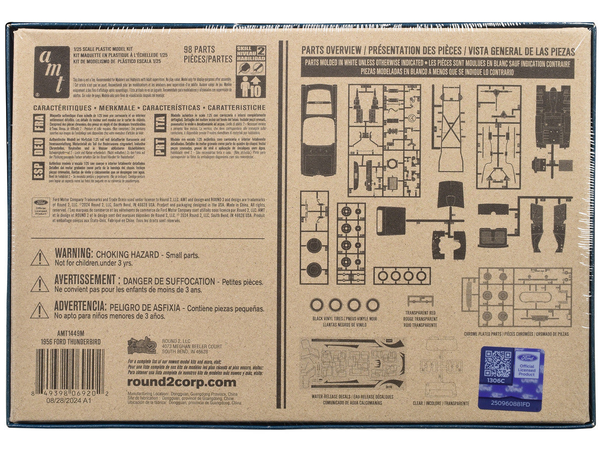Skill 2 Model Kit 1956 Ford Thunderbird 1/25 Scale Model by AMT-3