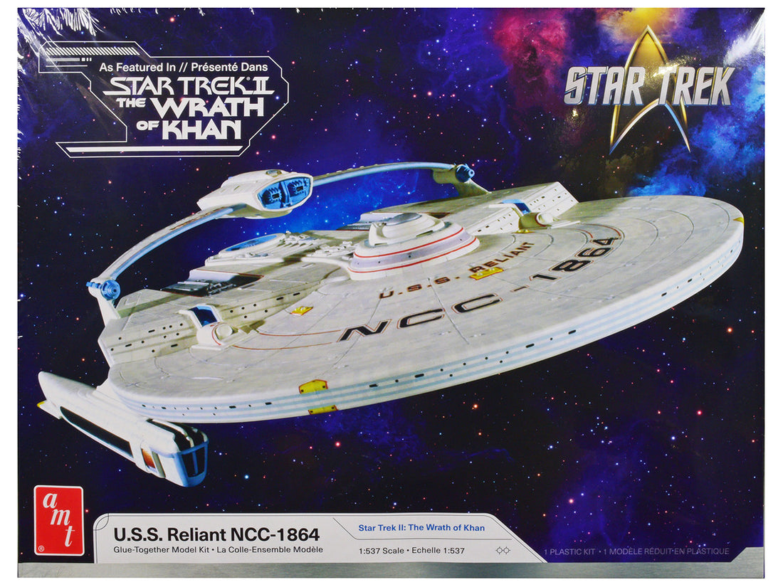 Skill 2 Model Kit U.S.S. Reliant NCC-1864 Space Craft "Star Trek II: The Wrath of Khan" (1982) Movie 1/537 Scale Model by AMT-0