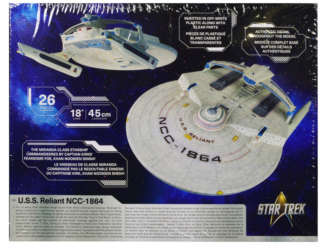 Skill 2 Model Kit U.S.S. Reliant NCC-1864 Space Craft "Star Trek II: The Wrath of Khan" (1982) Movie 1/537 Scale Model by AMT-3