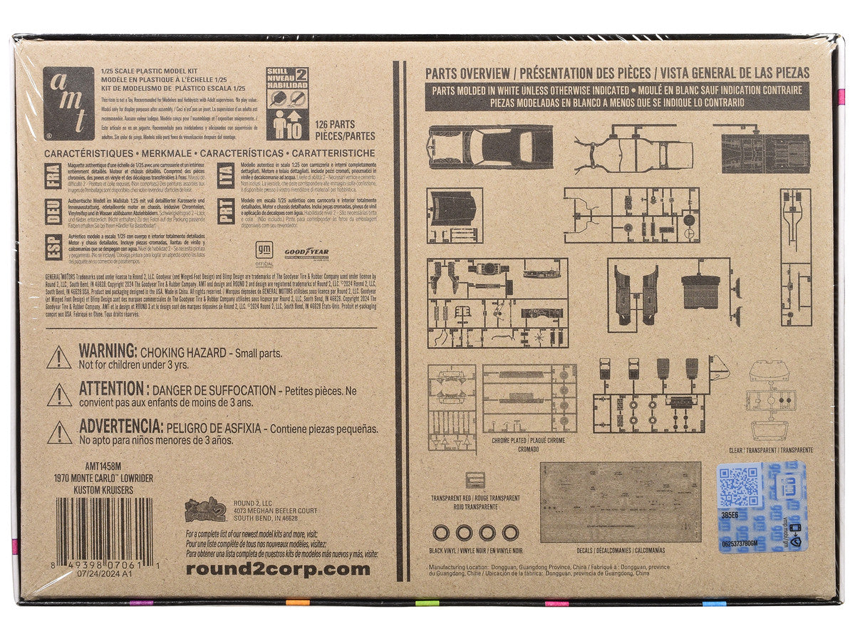 Skill 2 Model Kit 1970 Chevrolet Monte Carlo Lowrider "Kustom Kruisers" 1/25 Scale Model by AMT-3