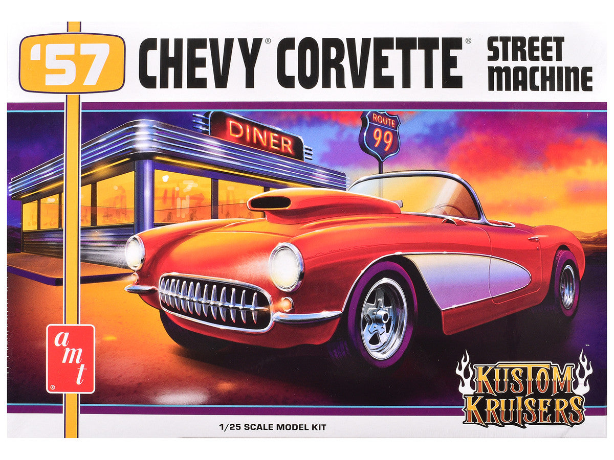 Skill 2 Model Kit 1957 Chevrolet Corvette Street Machine "Kustom Kruisers" Series 1/25 Scale Model by AMT-0