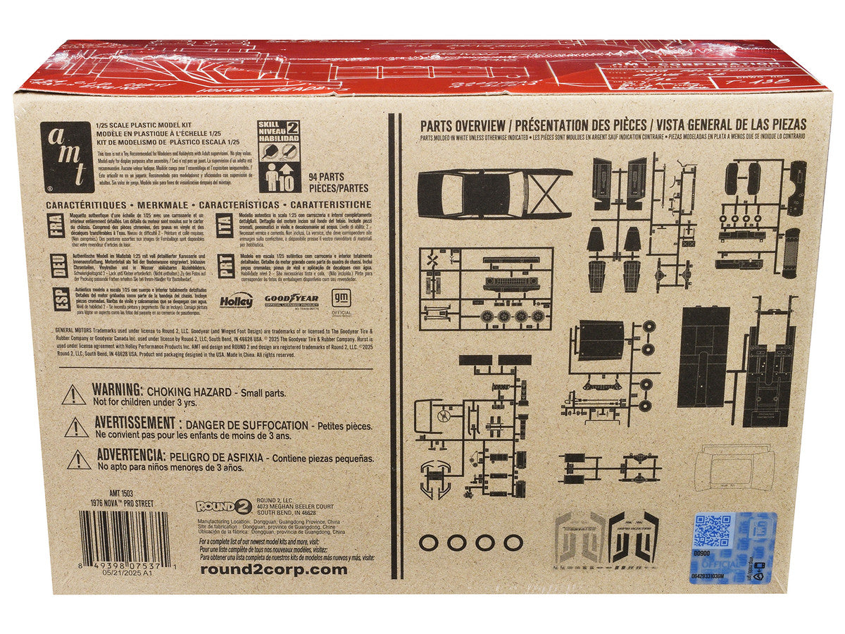 1976 Chevy Nova Pro Street AMT model kit packaging specifications