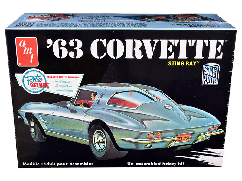 Skill 2 Model Kit 1963 Chevrolet Corvette Stingray 1/25 Scale Model by AMT-0