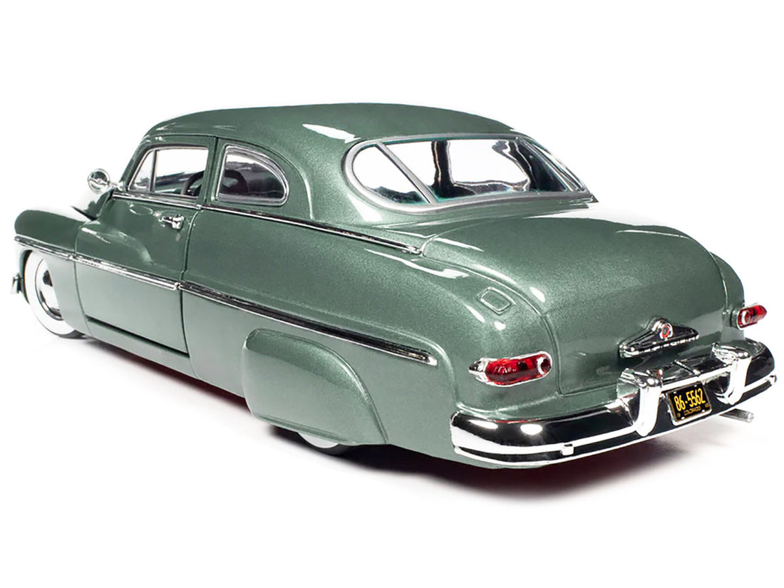 1949 Mercury Eight Coupe Berwick Green Metallic with Green and Gray Interior 1/18 Diecast Model Car by Auto World-4