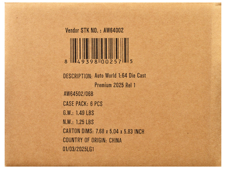 Auto World Premium 2025 Release 1 Set B of 6 pieces 1/64 Diecast Model Cars by Auto World-1