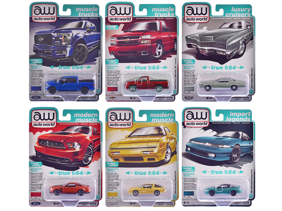 Auto World Premium 2025 Release 1 Set B of 6 pieces 1/64 Diecast Model Cars by Auto World-2