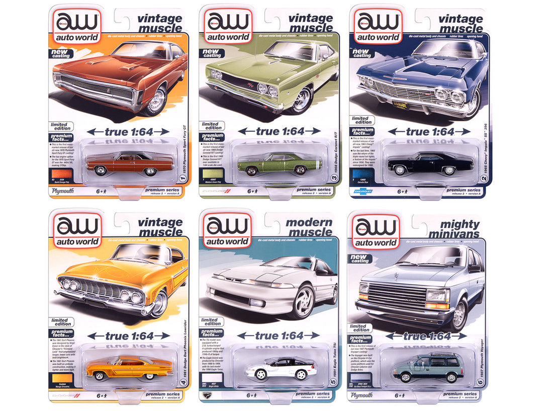 Auto World Premium 2025 Release 2 Set A of 6 pieces 1/64 Diecast Model Cars by Auto World-2