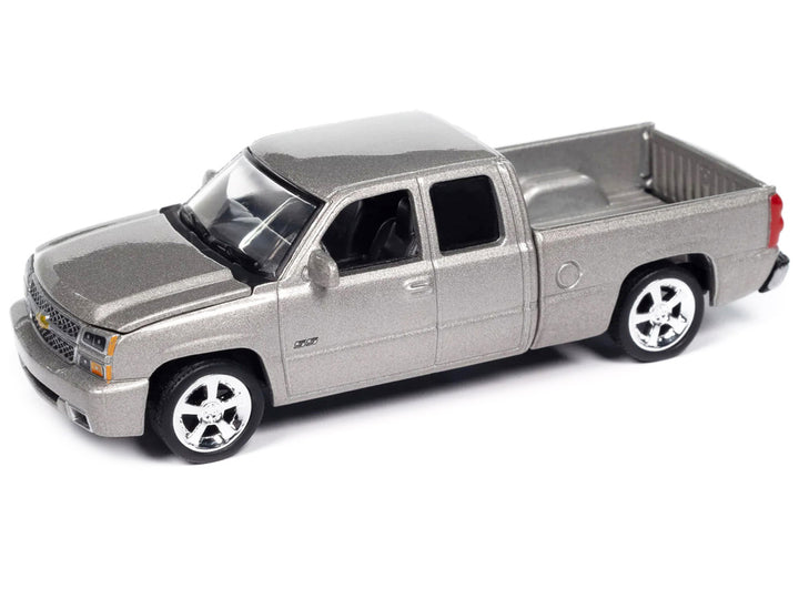 2006 Chevrolet Silverado SS Pickup Truck Silver Birch Metallic "Muscle Trucks" Series 1/64 Diecast Model Car by Auto World-1