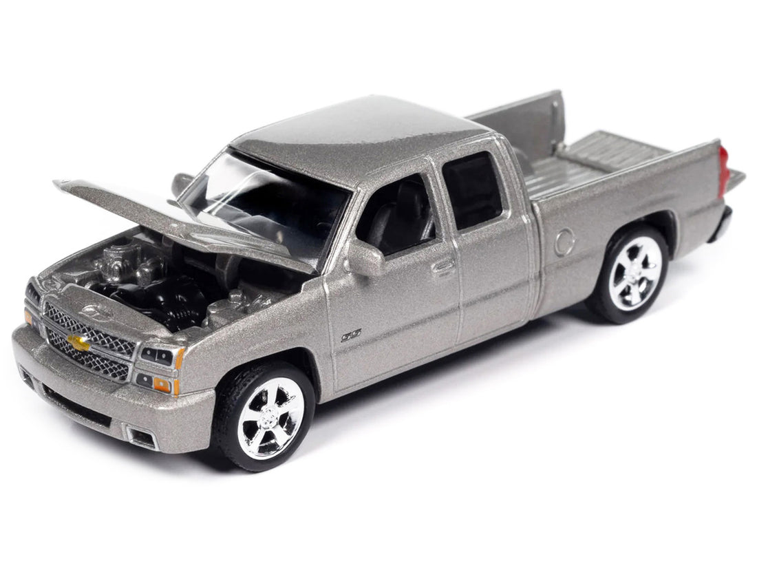 2006 Chevrolet Silverado SS Pickup Truck Silver Birch Metallic "Muscle Trucks" Series 1/64 Diecast Model Car by Auto World-2