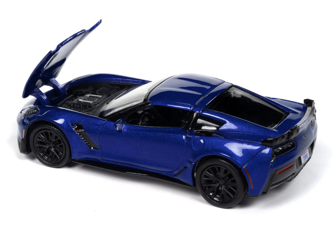 2019 Chevrolet Corvette Z06 Elkhart Lake Blue Metallic "Sports Cars" Series 1/64 Diecast Model Car by Auto World-1