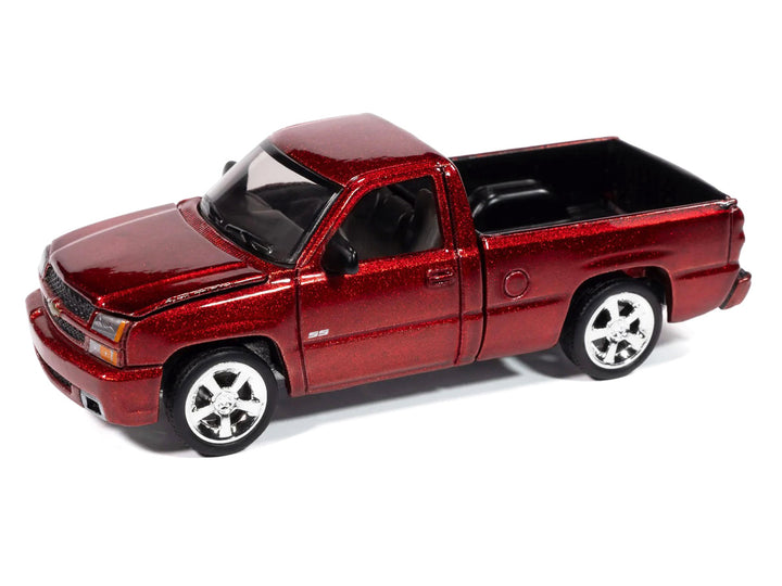 2005 Chevrolet Silverado SS Custom Pickup Truck Candy Apple Red "Muscle Trucks" Series 1/64 Diecast Model Car by Auto World-1