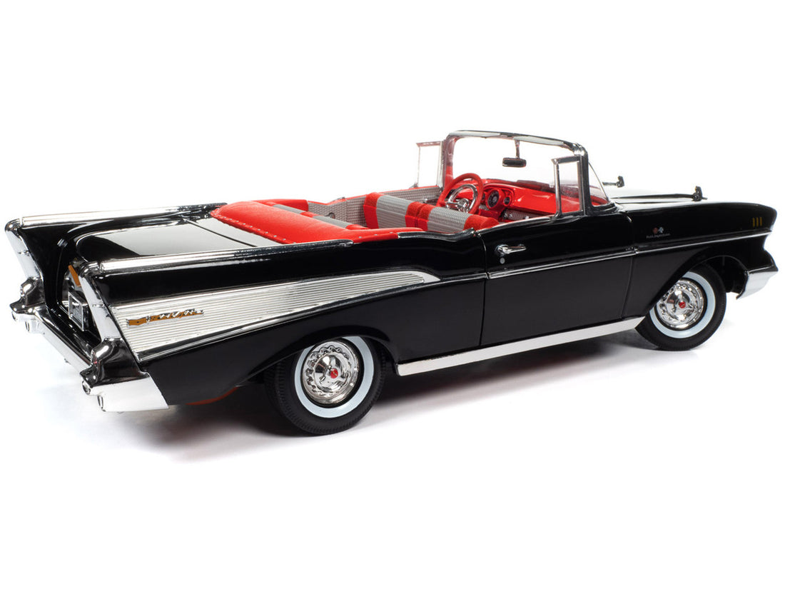 1957 Chevrolet Bel Air Convertible Onyx Black James Bond 007 "Dr. No" (1962) Movie "60 Years of Bond" Series 1/18 Diecast Model Car by Auto World-4