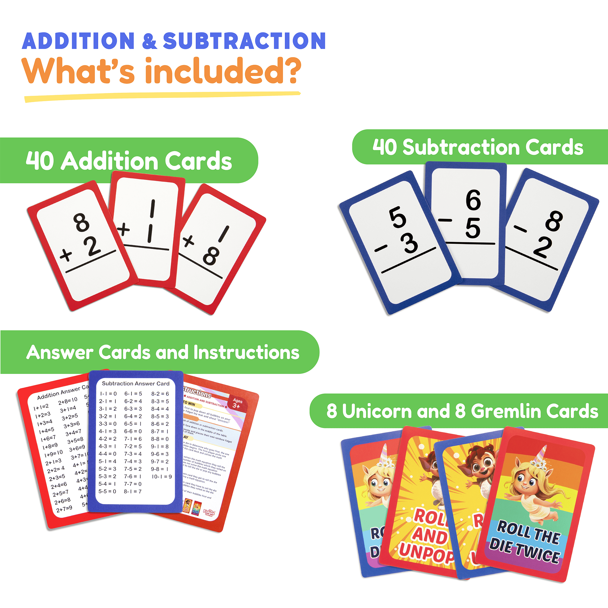 Pre-K & Kindergarten Addition & Subtraction Card Pack 2