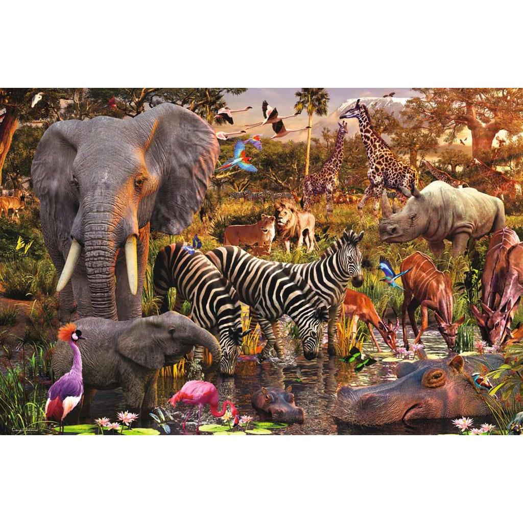 African Animal World 3000 Piece Jigsaw Puzzle Ravensburger 2