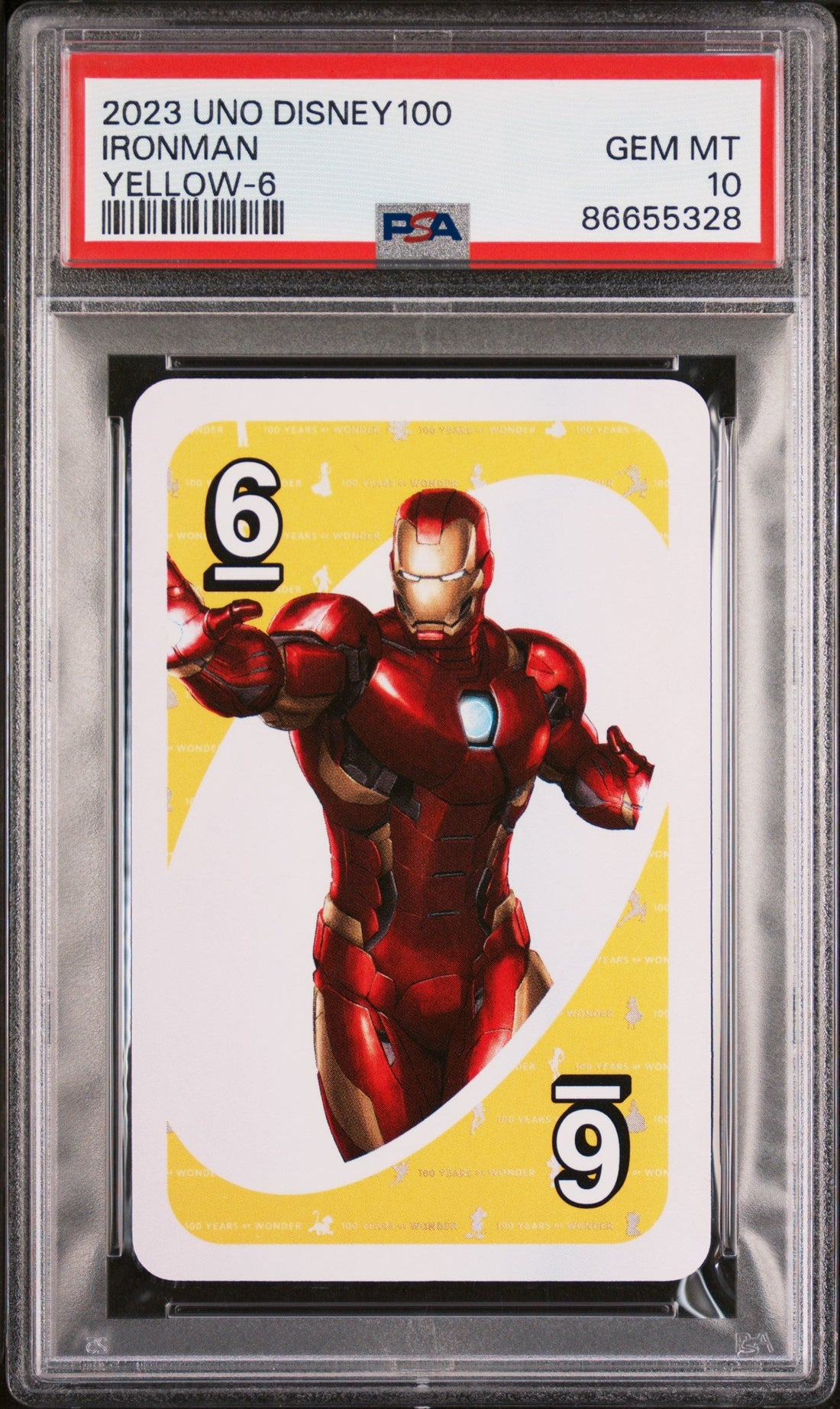 2023 UNO DISNEY 100 IRONMAN YELLOW 6 PSA 10
