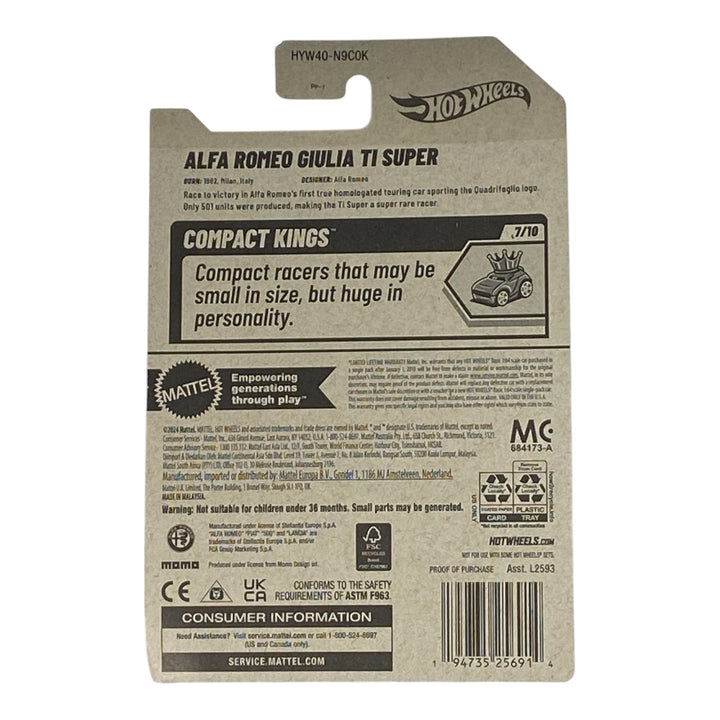 Hot Wheels Alfa Romeo Giulia TI Super - Compact Kings Series 7/10 2