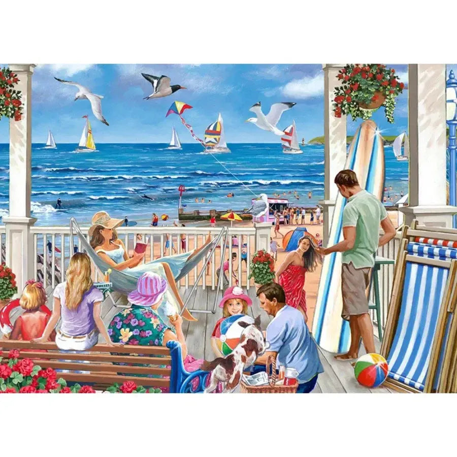 All on Deck seaside sailboats 1000 piece jigsaw puzzle by House of Puzzles