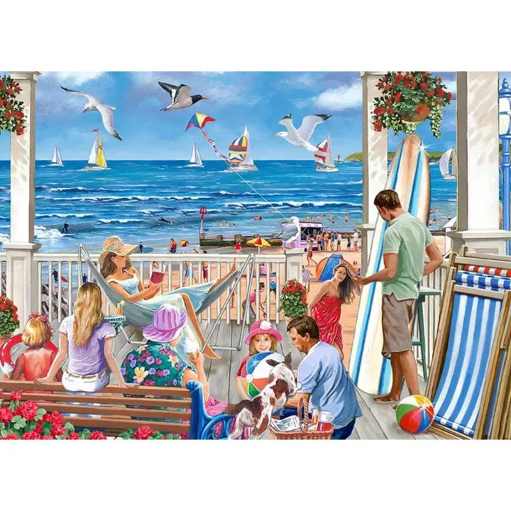 All on Deck seaside sailboats 1000 piece jigsaw puzzle by House of Puzzles