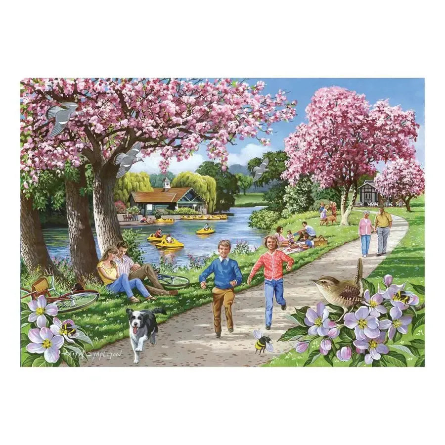 Apple Blossom Time spring garden 1000 piece jigsaw puzzle by House of Puzzles