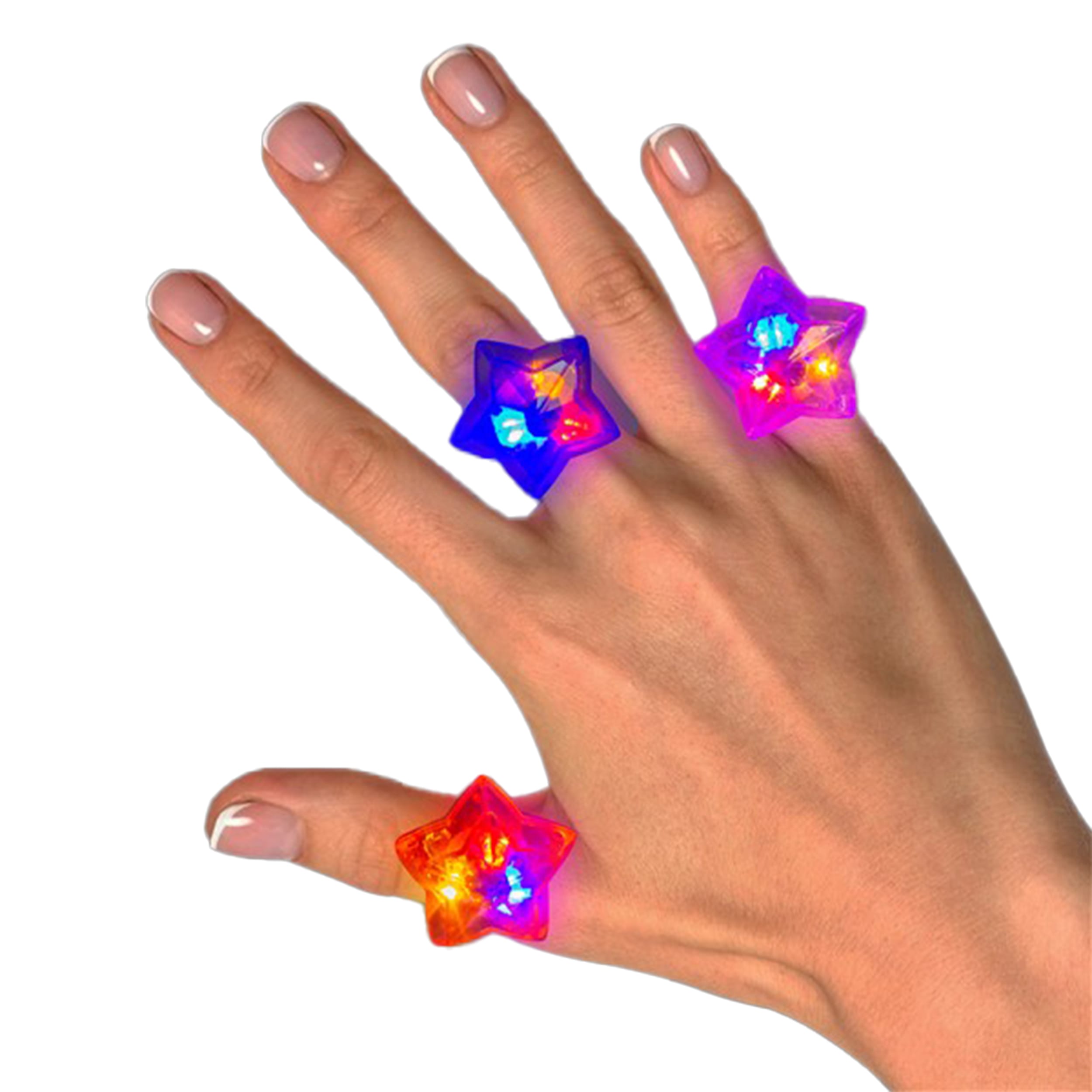Assorted 1 pack of 24 Star Shaped Gem Rings-0
