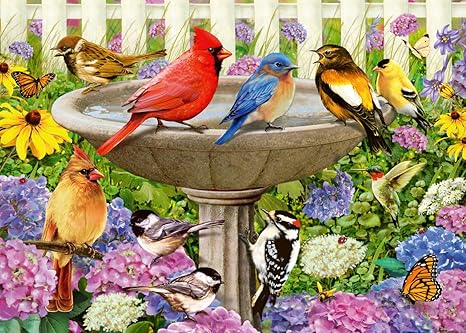 Ravensburger At the Birdbath Puzzle - 500-Piece Large Format Jigsaw Puzzle