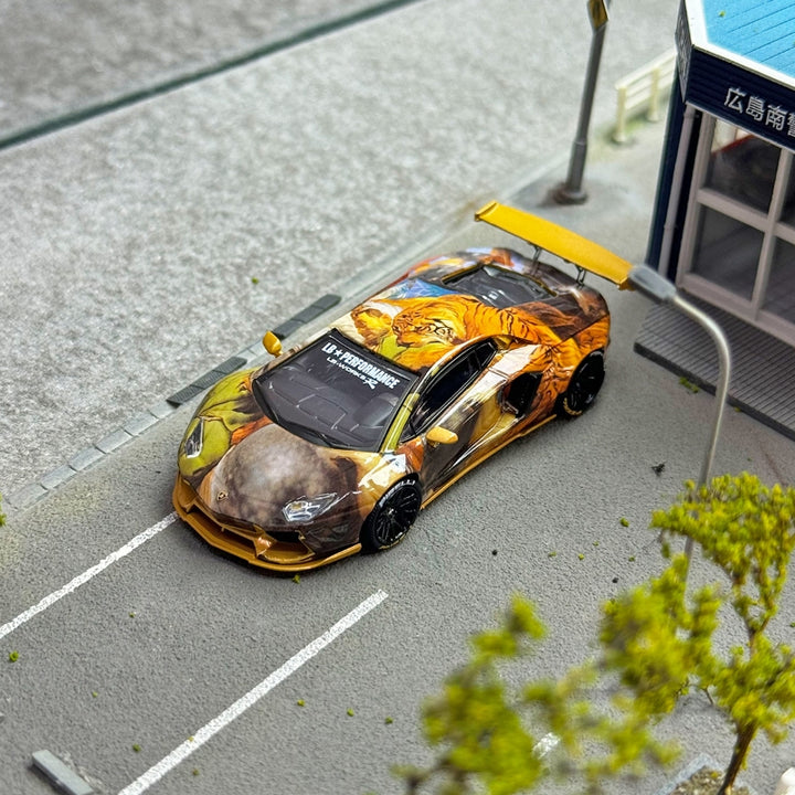 Lamborghini Aventador LP700-4，LB1.0 Modified - Tiger Livery 1:64 Scale Diecast Model by King Model Top View