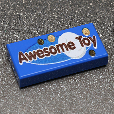 B3 Customs® Awesome Toy - Custom Printed 1x2 Tile for Lego
